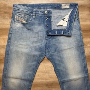 Diesel Jeans Men 33x34 Blue Larkee-Relaxed Comfort Straight Stretch Fade 008W7